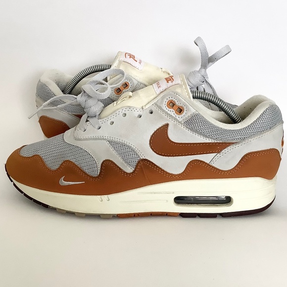 Mens 10.5/Womens 12 Nike Air Max 1 Patta Metallic Silver/Monarch DH1348 001 - Picture 2 of 9